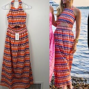 De Loreta‎ Golondrina Mod Print Colorful Cutout Dress